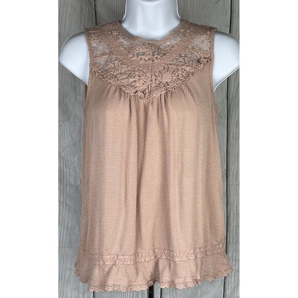 Knox Rose Womens XS Sleeveless Embroidered Top Pink Dusty Rose - Picture 1 of 8